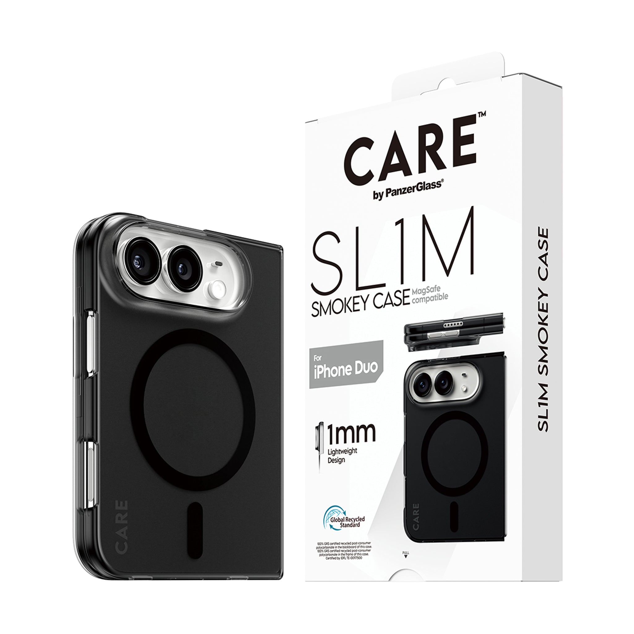 CARE™ by PanzerGlass® SL1M Case Smokey m. Schwarz MagSafe iPhone Duo